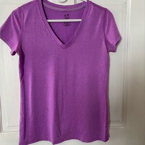 Champion Women’s V-Neck Short Sleeve Tee — Purple